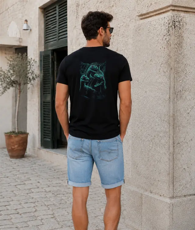 T-shirt Noshame® Μαύρο με τύπωμα - 162613 - XXL
