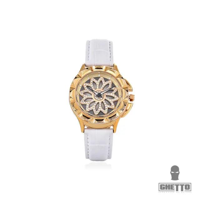 Ghetto Ladies Watch Colorfull Iced White