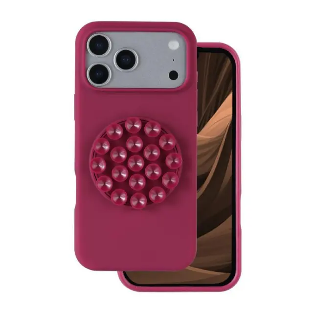 Θήκη Silicon & PC inos Apple iPhone 18 Pro/ 17 Pro με Suction Cup Μπορντώ N70867