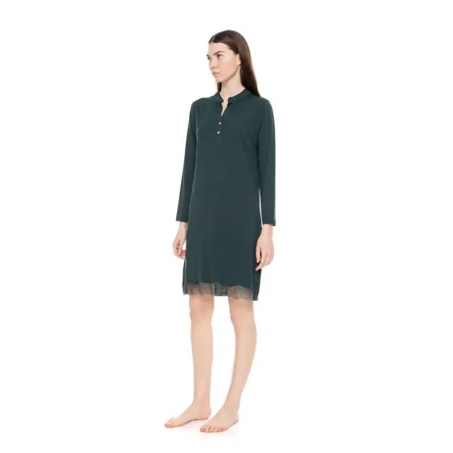 Νυχτικό Solid Midnight W1569 Dark Green Pink Label - XL 2