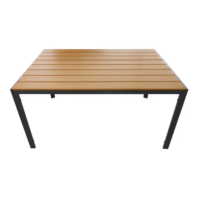 Τραπέζι Nares pakoworld αλουμίνιο ανθρακί-plywood φυσικό 180x90x72.5εκ 2