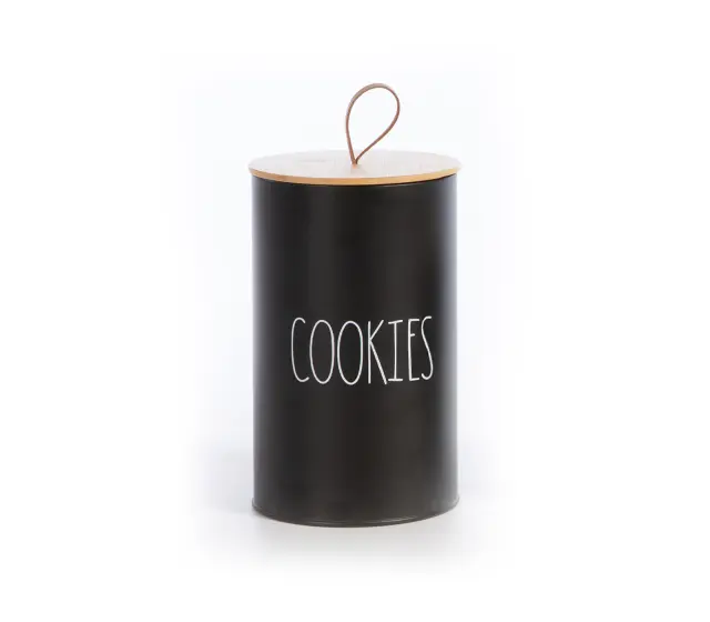 Nef-Nef Homeware Δοχείο Για Μπισκότα Μεταλλικό 'Cookies' 12x12x20 Black