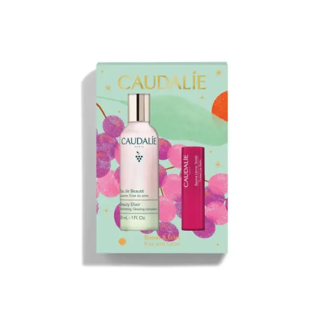 Caudalie Kiss and Glow Beauty Elixir 30mL & Tinted Lip Balm Duo 4.5g