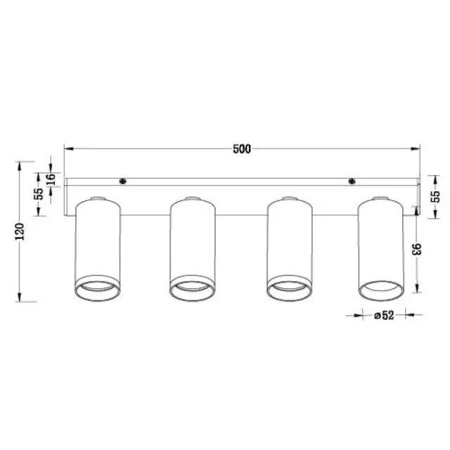Φωτιστικό με 4 Σποτ - Ράγα Lux Λευκή -4XGU10 SP711-4L VIV004561 2