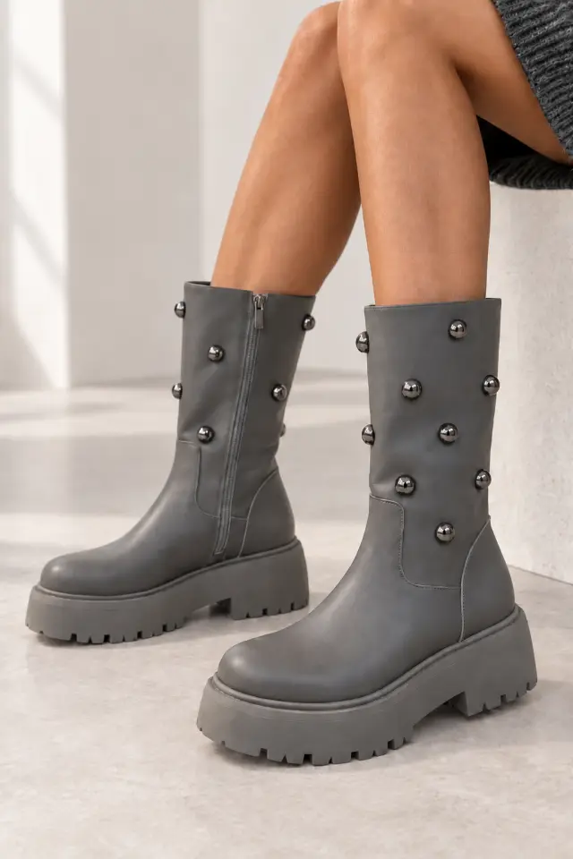 SO CHIC "KALVIN" BOOTIES (2003-05-GREY) - 37 3