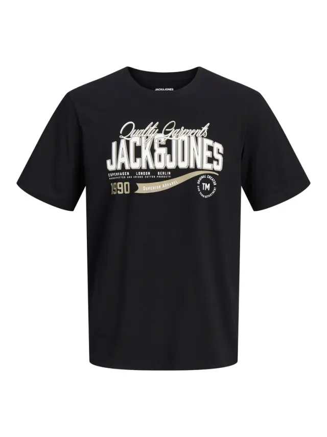 JJELOGO TEE SS O-NECK 2 COL AW26 SN - Black