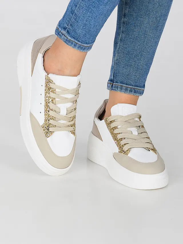 Comart Sneakers Γυναικείο HT Άσπρο ART/5576 CHAMPAGNE 2