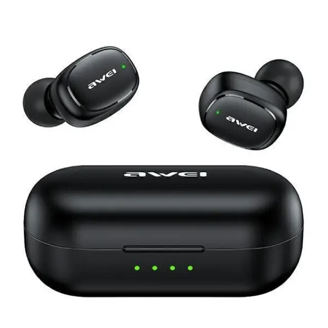 Awei In-ear Bluetooth Handsfree Ακουστικά με Θήκη Φόρτισης Μαύρα T13 Pro 3