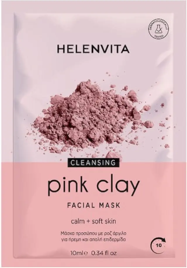 Helenvita Pink Clay Cleansing Face Mask Μάσκα προσώπου με Ροζ Άργιλο για Απαλό Καθαρισμό 10ml