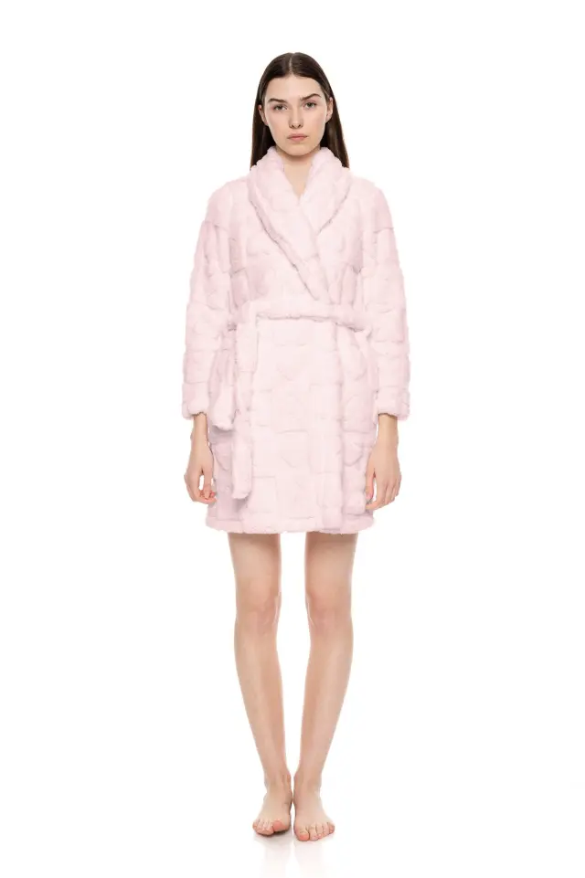 W1683 - Baby Pink - ROBE FLEECE LOVE