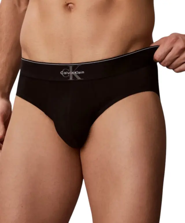Calvin Klein - Ανδρικά Σλιπ 3Pack Graphic Monogram Cotton Stretch LV00NB4471-GUV Μαύρο 3