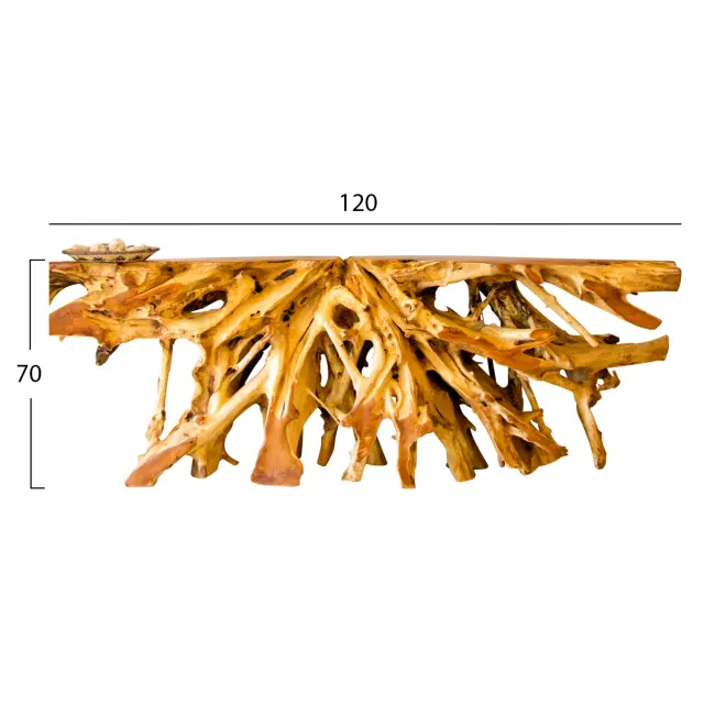 Κονσόλα από μασίφ ξύλο TEak φυσικό 120x40x70Y EK. 2