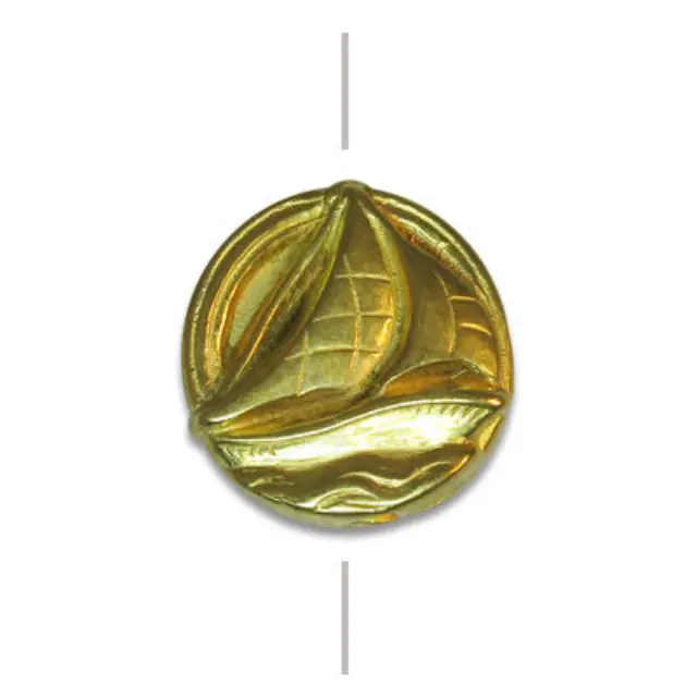 Επιμεταλλωμένη Χάντρα Bright Gilt Ship 15x5mm ~10τεμ
