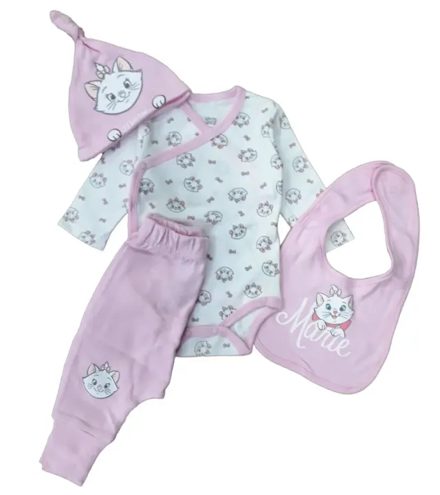 Σετ Νεογέννητου 4τμχ Interlock White Light Pink Kitty 8040108 - 0-3 μηνών (56-62cm) 2