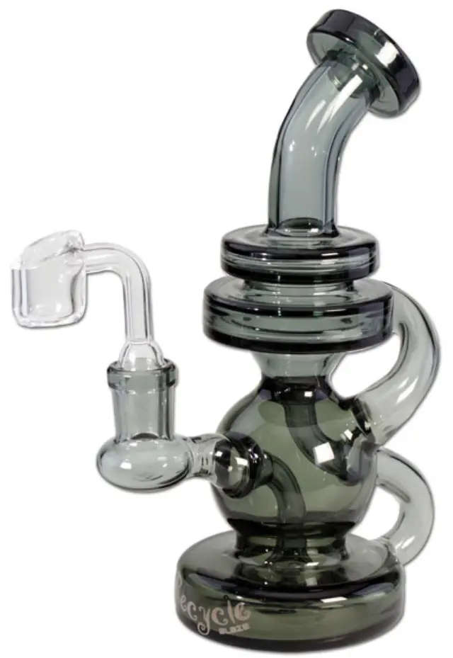 Γυάλινο Herb/OIL Bong Blaze Recycle Diffuser Μαύρο 19cm 2