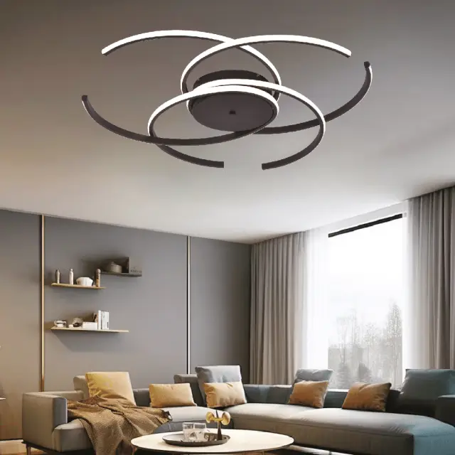 Inlight Πλαφονιέρα οροφής LED 46W 3CCT σε μαύρη απόχρωση D:60cm (6111-B) 2