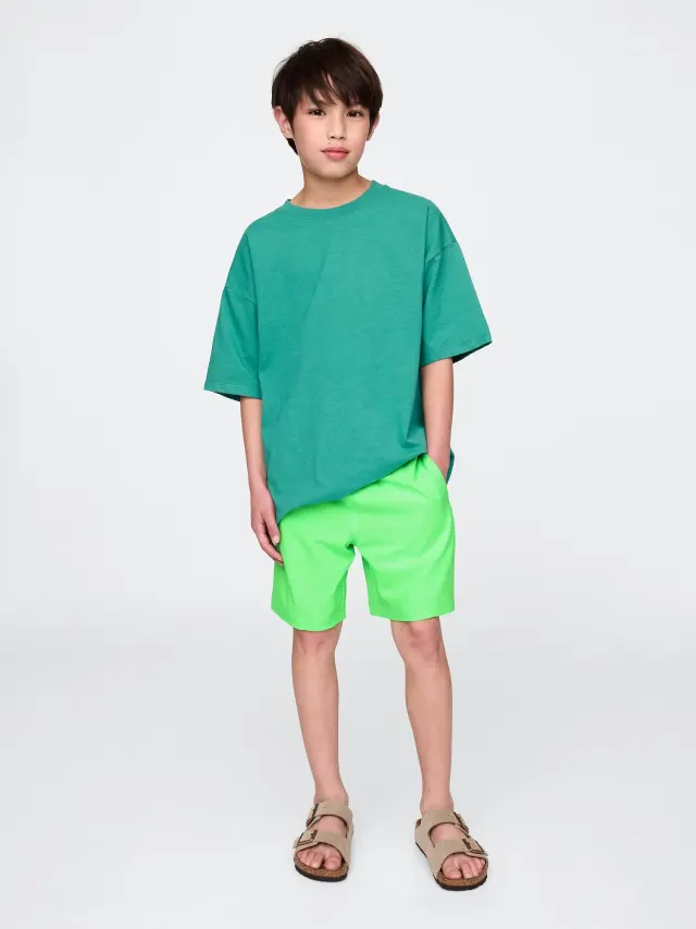 Φούξια Παιδικό Quick-Dry Lined Σορτς Neon lime green