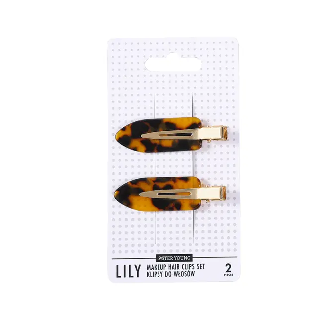 Sister Young LILY Makeup Hair Clips Set Deep Leopard Print (2 τεμάχια)