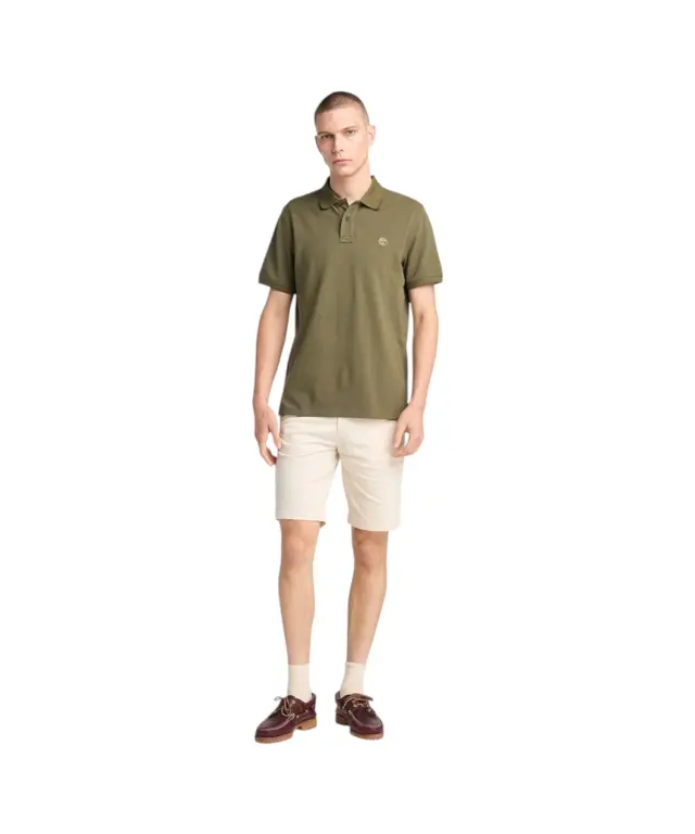 Timberland - Ανδρικό T-shirt Polo με Λογότυπο TB0A6VDP-A58 Πράσινο - M 3