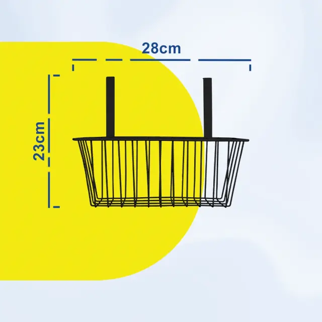 Κρεμαστό Μεταλλικό Καλάθι Ντουλαπιού 28x10x23cm Άσπρο ή Μαύρο 3