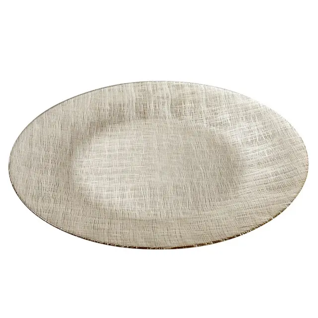 Πιάτο γυάλινο παρουσίασης/σουπλά ασημί 33cm Espiel SUP101K4