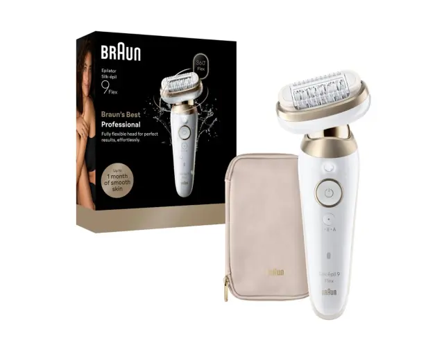 Αποτριχωτική Μηχανή Epilator Braun Silk Epil 9 Flex Wet&Dry SES9-011/3D με 2 ταχύτητες και 2 εξαρτήματα - GoldSES9-011/3D