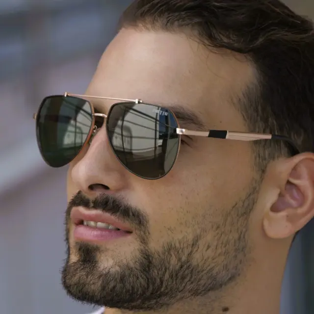Ghetto Pilot Sunglasses Rose Gold Frame Unisex 3