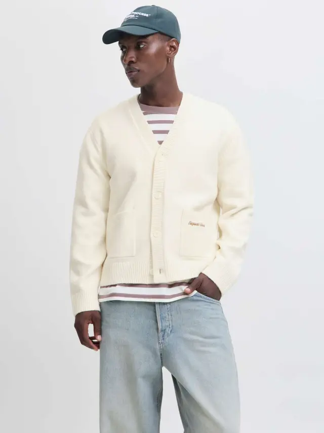JORNORREBRO KNIT CARDIGAN LN Sea Salt