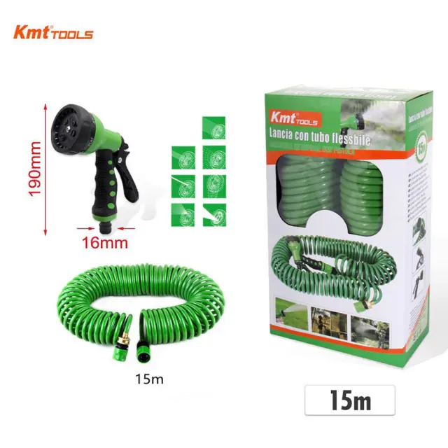 KMT Λάστιχο Σπιράλ 15m με Πιστόλι - Spiral Hose with Gun 9369403 2