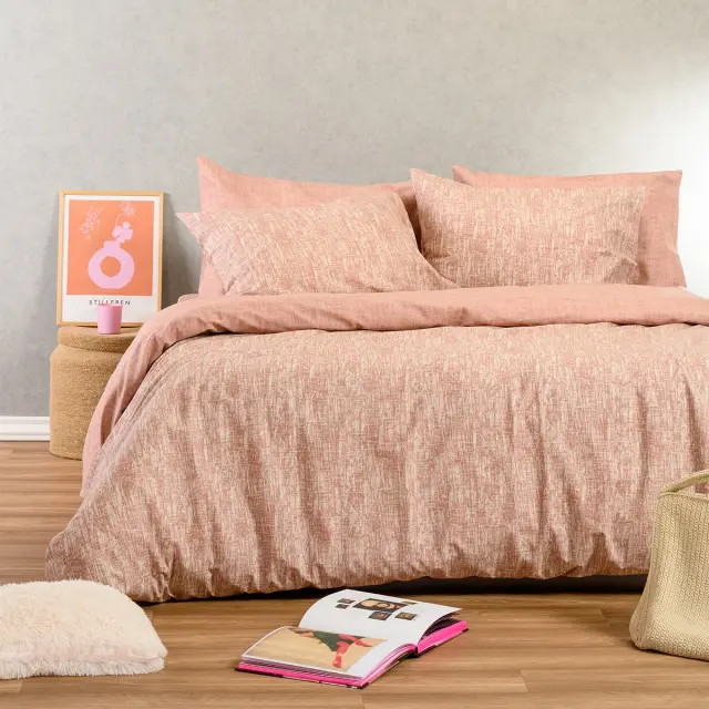 Παπλωματοθήκη 225x245 Υπέρδιπλη Ultra Line Melinen Milan Rose 100% βαμβακερό