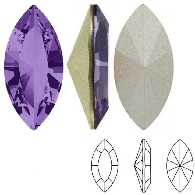 Swarovski 4228 XILION Navette Fancy Stone Tanzanite 15x7mm - 4τεμ