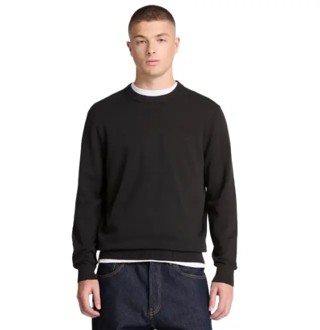 Timberland - Ανδρικό Πλεκτό Πουλόβερ Williams River Cotton Crew Neck TBC0YHAZ-001 Μαύρο