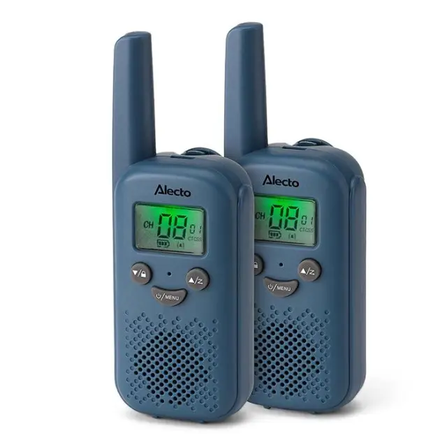 Walkie talkie με εμβέλεια έως και 6 km, σε μπλε χρώμα.