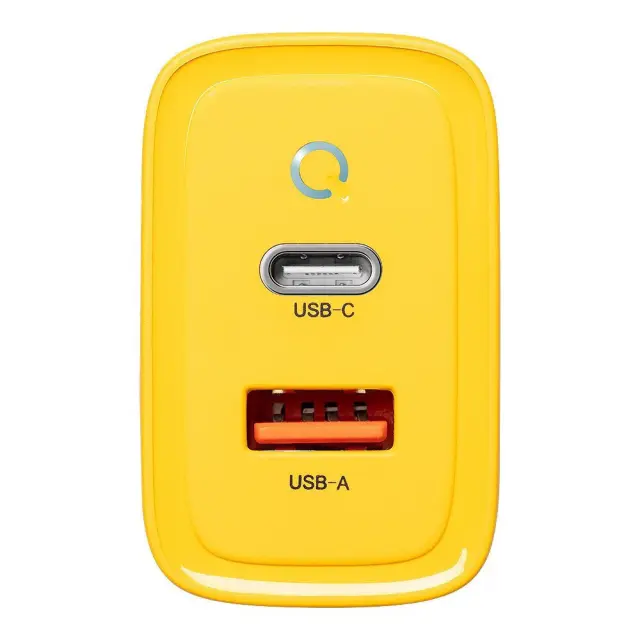 Tactical Φορτιστής Χωρίς Καλώδιο με Θύρα USB-A και Θύρα USB-C 45W Power Delivery / Quick Charge 3.0 Κίτρινος (Microgrid GaN) 2