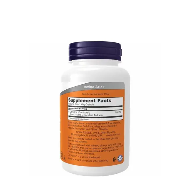 Now Foods L-Carnitine 500 mg 180 Capsules 2