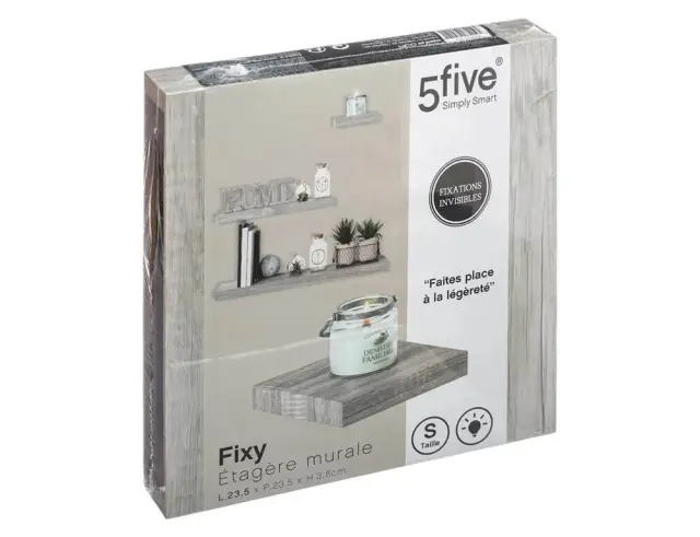 Ράφι τοίχου 5five με διαστάσεις 23.5x23.5x3.8cm - Σε γκρι απόχρωση 138952D 3