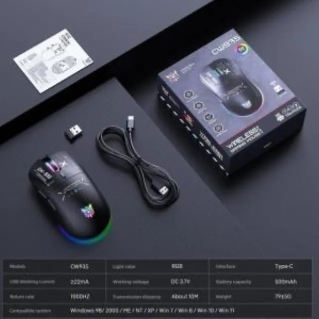 Ασύρματο Ποντίκι Onikuma CW935 Gaming RGB Μαύρο N70828 2