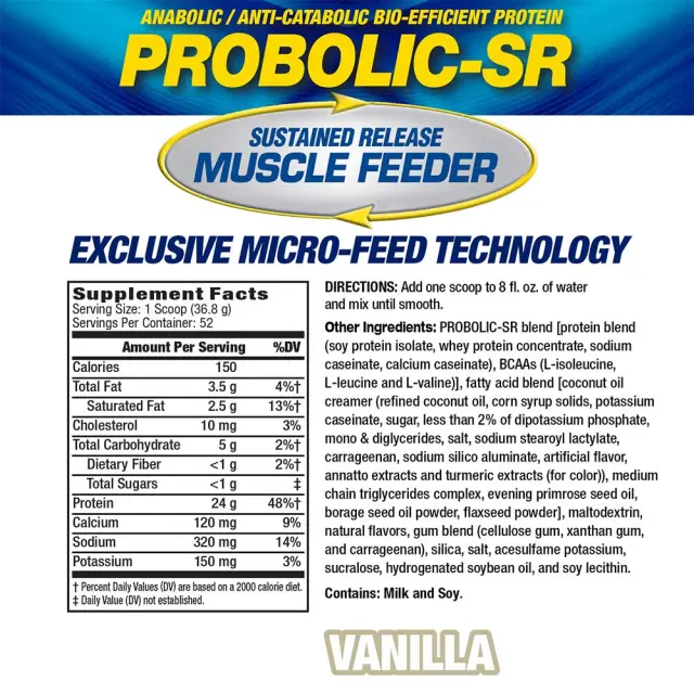 MHP Probolic-SR Muscle Feeding Protein Vanilla, 52 Servings 2