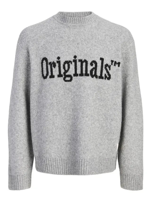 JORMONTREAL KNIT OLLIE CN JAQUARD LN - Light Grey Melange