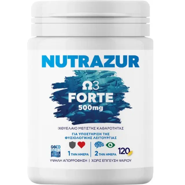 Nutrazur Ω3 Forte 500mg Ιχθυέλαιο 120 Κάψουλες