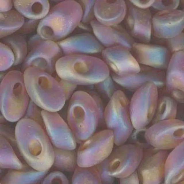Χάντρα Miyuki Long Magatama 4x7mm - LMA-142FR - Matte Transp. Smoky Amethyst AB ~10gr