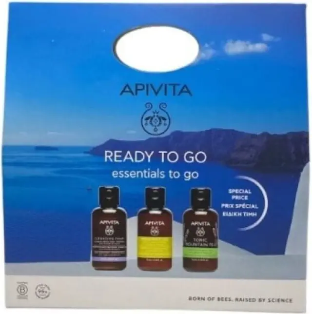 Apivita Ready To Go Σετ Περιποίησης για Καθαρισμό Προσώπου 3τμχ