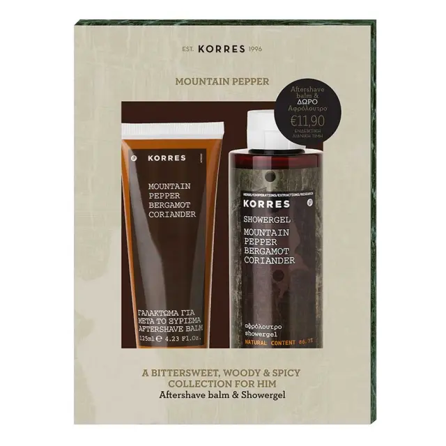 ΚΟΡΡΕΣ Eau De Toilette After Shave Set Mountain Pepper 125ml + ΔΩΡΟ Αφρόλουτρο Mountain Pepper