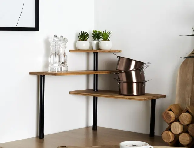 Ραφιέρα Οργάνωσης Cook Concept με 3 ράφια, 4 γάντζους και διαστάσεις 43x43x27cm KB5843 3