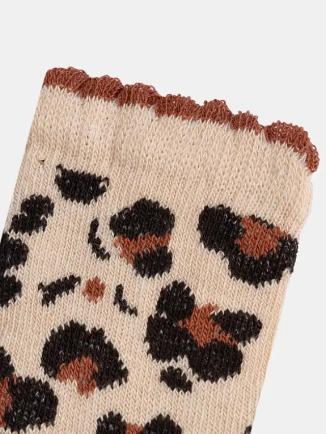 Βρεφικές Κάλτσες για Κορίτσια Leopard Ruffle ΜΠΕΖ 2