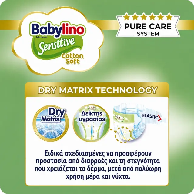 Babylino Πάνες με Αυτοκόλλητο Sensitive Cotton Soft No. 1 για 2-5kg 26τμχ 2