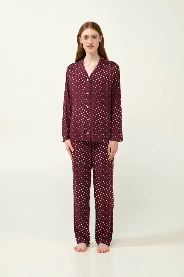 Γυναικεία Κουμπωτή Πυτζάμα Micromodal Vamp 23035 RED WINDSOR