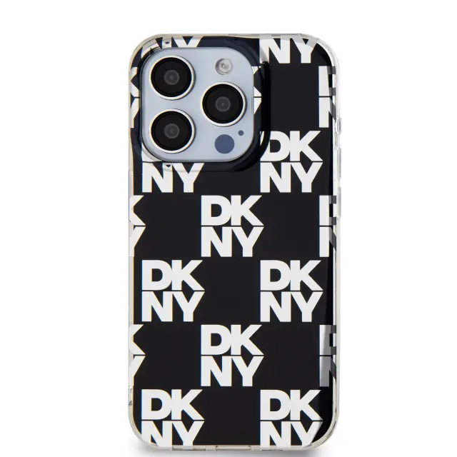 DKNY PC/TPU Checkered Pattern Case for iPhone 15 Pro Black 2