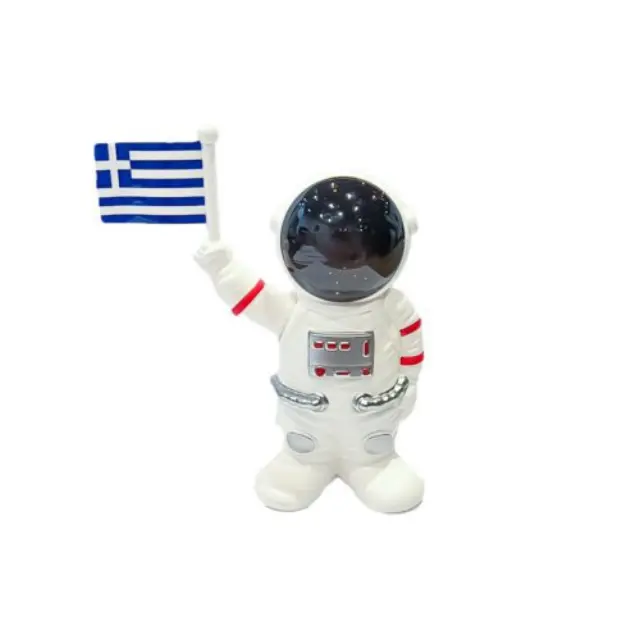 Διακοσμητικό Αστροναύτης με Κίνηση Σημαίας (Μέσω Ηλιακής Φόρτισης) 11.8x12.3x5cm Πλαστικό Λευκό 337