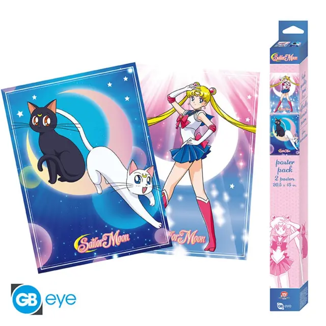 Σετ 2 Αφίσες SAILOR MOON - Set 2 Posters Chibi 52x38 - Sailor Moon & cats GBYDCO680